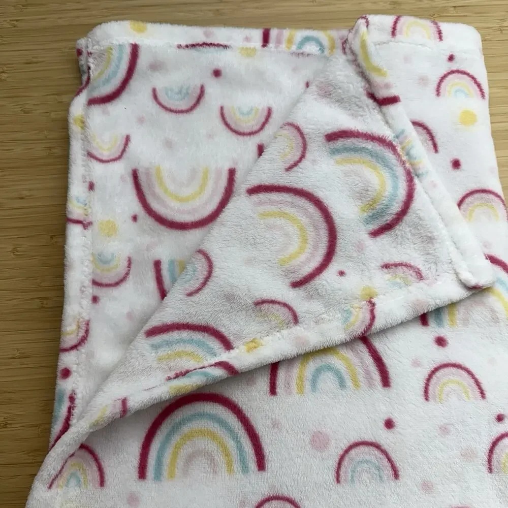 Parents Choice Baby Blanket Security Rainbow Dots 30x36 Lovey